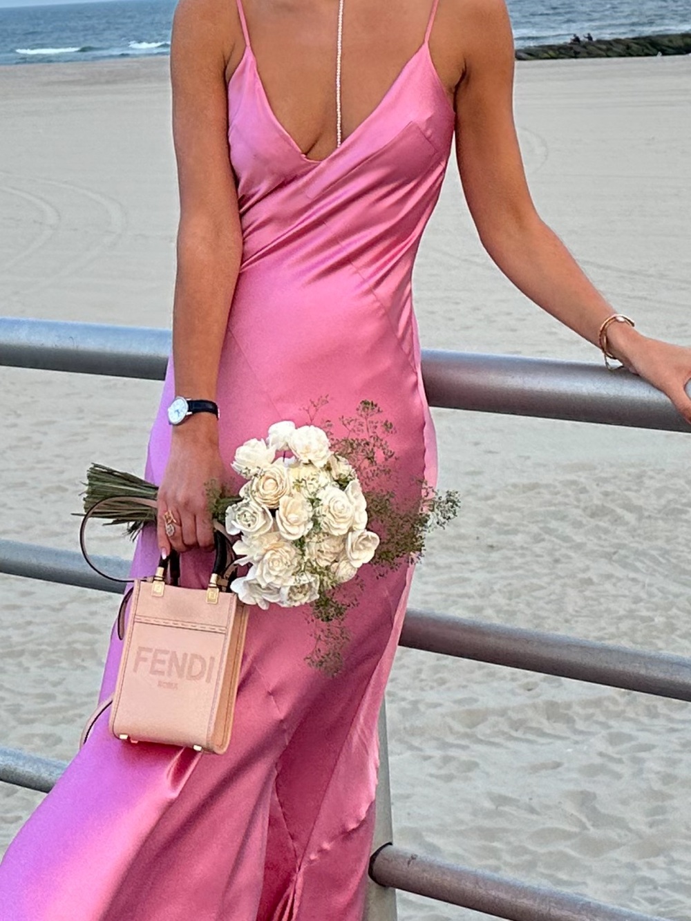 cult gaia Pink silk Slip Maxi Dress